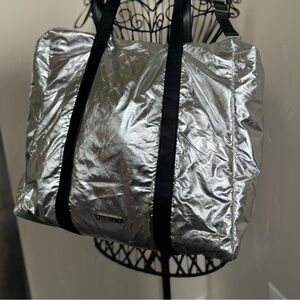 Madden Girl Silver Large Tote Bag